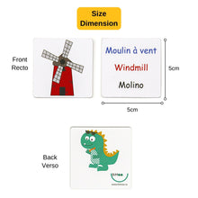 Load image into Gallery viewer, BiMoo Trilingual farm animals magnets size