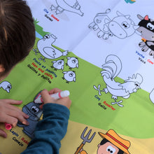 Load image into Gallery viewer, BiMoo Farm - Multilingual Coloring Tablecloth child coloring