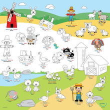 Load image into Gallery viewer, BiMoo Farm - Multilingual Coloring Tablecloth
