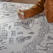 Load image into Gallery viewer, BiMoo Fantasy - Multilingual Coloring Tablecloth up close