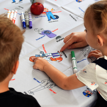 Load image into Gallery viewer, BiMoo Professions - Multilingual Coloring Tablecloth children coloring