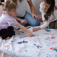 Load image into Gallery viewer, BiMoo Professions - Multilingual Coloring Tablecloth family coloring