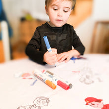 Load image into Gallery viewer, BiMoo Professions - Multilingual Coloring Tablecloth toddler coloring