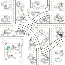 Load image into Gallery viewer, BiMoo Transport - Multilingual Coloring Tablecloth