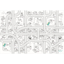 Load image into Gallery viewer, BiMoo Transport - Multilingual Coloring Tablecloth birds eye view