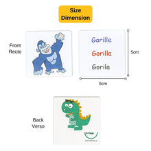 Load image into Gallery viewer, BiMoo Trilingual  jungle animals magnets size
