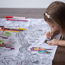 Load image into Gallery viewer, BiMoo Fantasy - Multilingual Coloring Tablecloth child coloring
